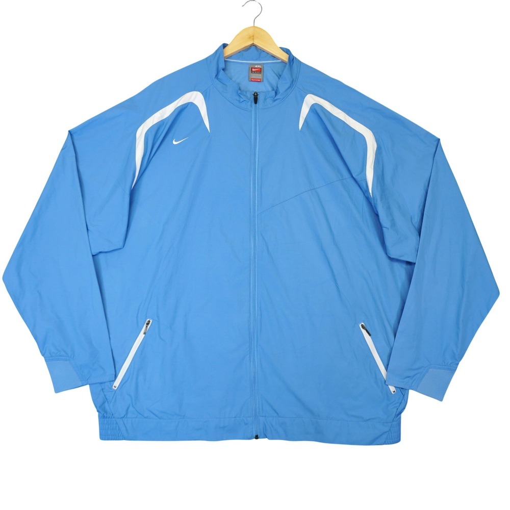 Vintage Y2K Nike Fit Storm Full Zip Jacket Mens 4XL Blue Windbreaker Carolina
